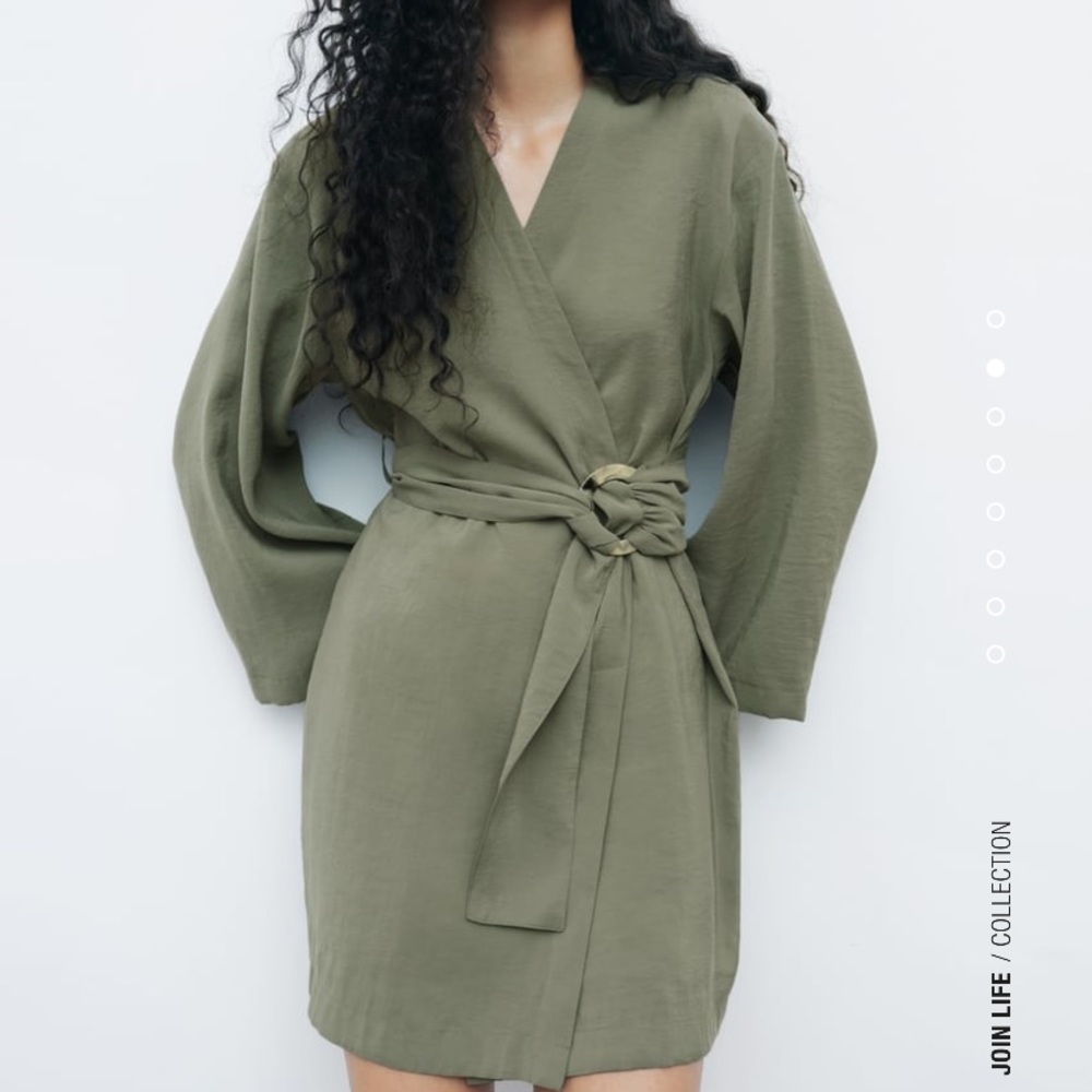 Zara belted wrap dress brand new!